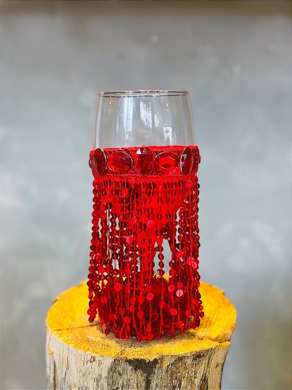 Taça luxo Pomba Gira vermelho