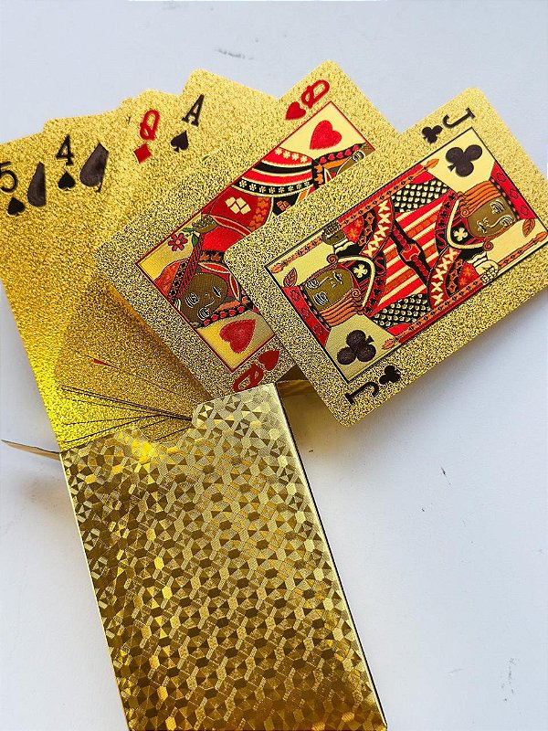 Baralho Dourado Ouro a Prova D'água