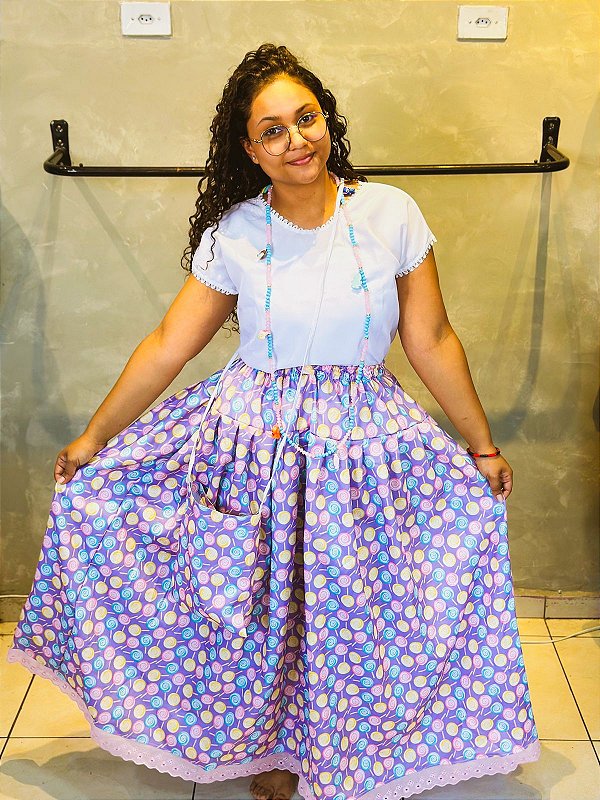 Saia de Erê menina de Pirulito