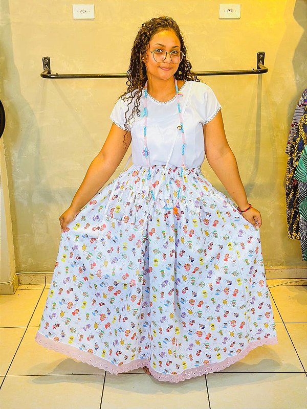 Saia de Erê menina rosa dos Orixás