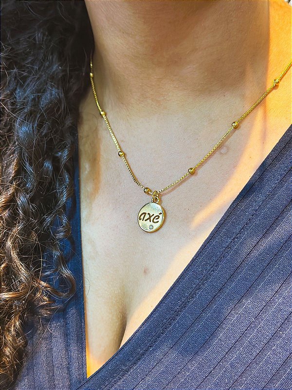 Corrente do axé banhada a ouro 18k