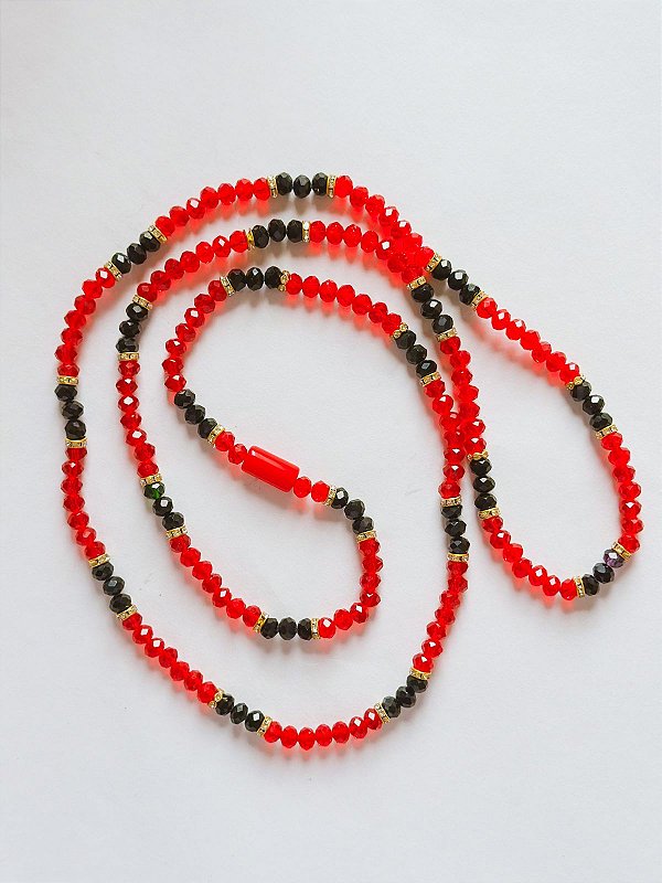 Guia de cristal Vermelha e preta