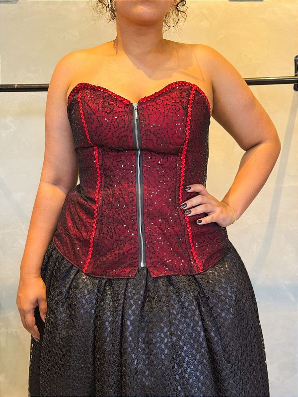 Corselet para pomba gira vermelho