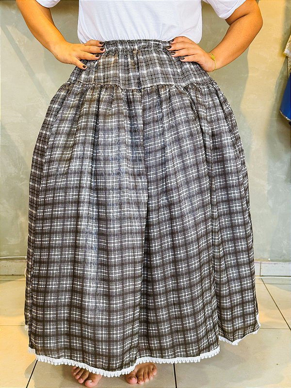 Conjunto preta velha saia + lenço
