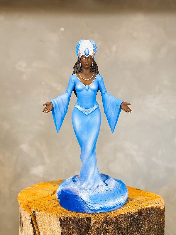 Imagem luxo de iemanjá em resina 30cm