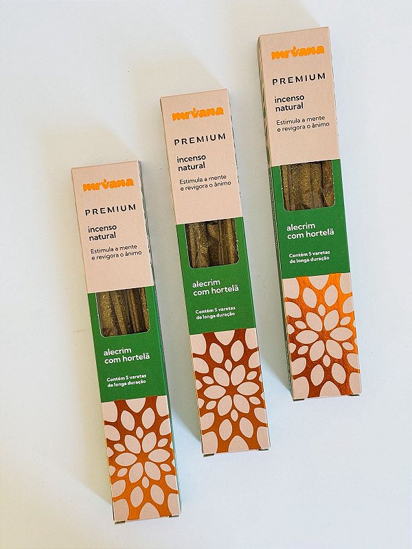 Incenso Premium Natural Nirvana -  Alecrim com hortelã