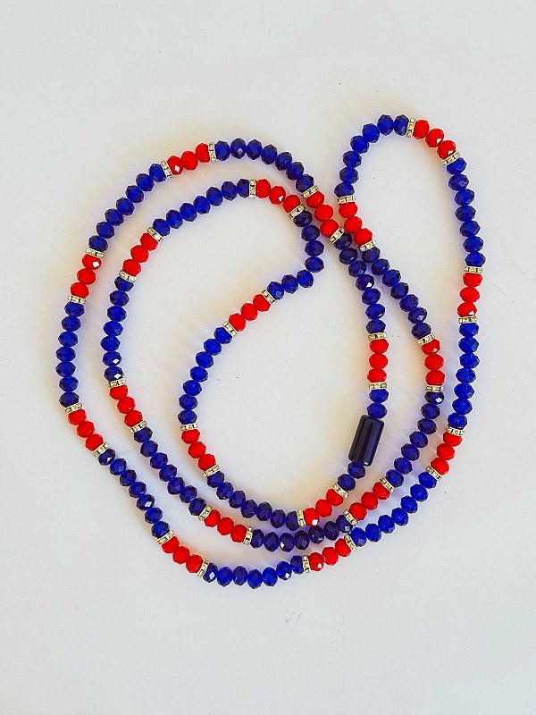 Guia de Cristal - azul e vermelho com firma