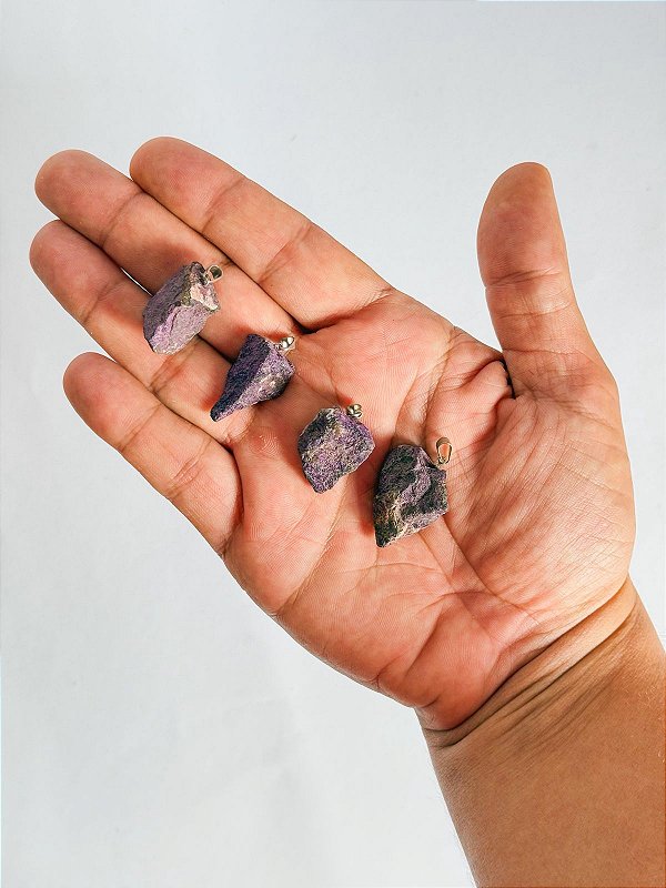 Pingente de Purpurita bruta - Proteção, iluminação e segurança