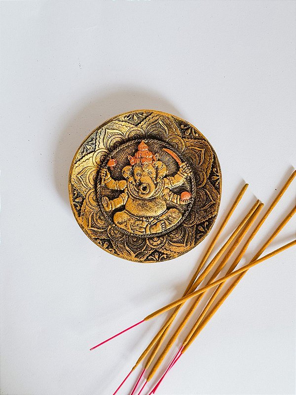 Incensário Ganesha em resina
