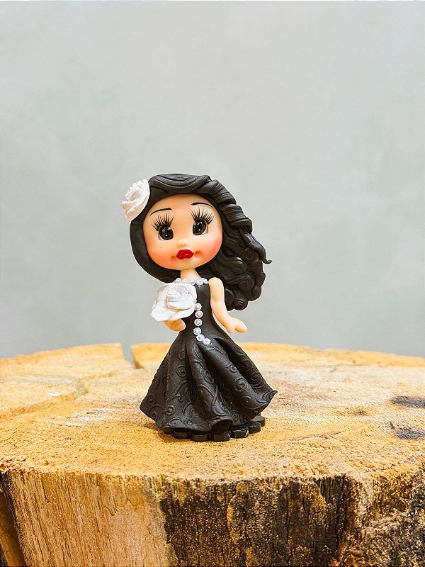 Imagem de biscuit 8cm - Pomba gira preta