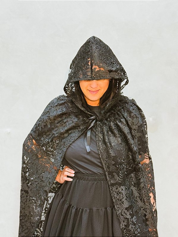 Capa de renda luxo preta para pomba gira