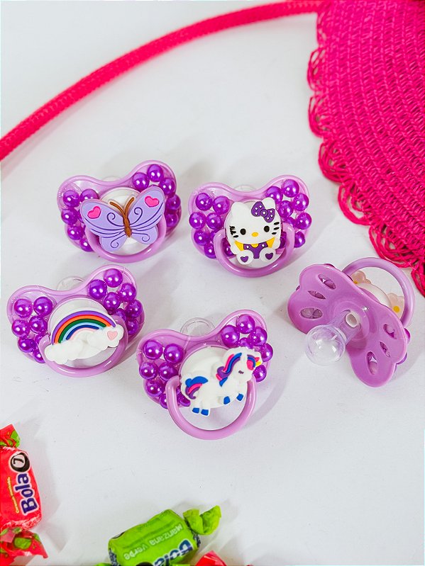 Chupeta roxa para Erê menina personalizada