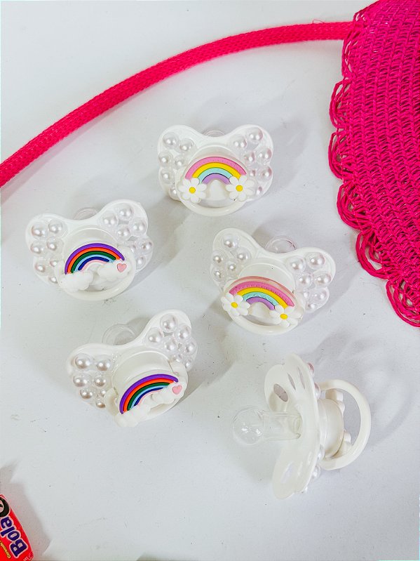 Chupeta branco para Erê menina personalizada