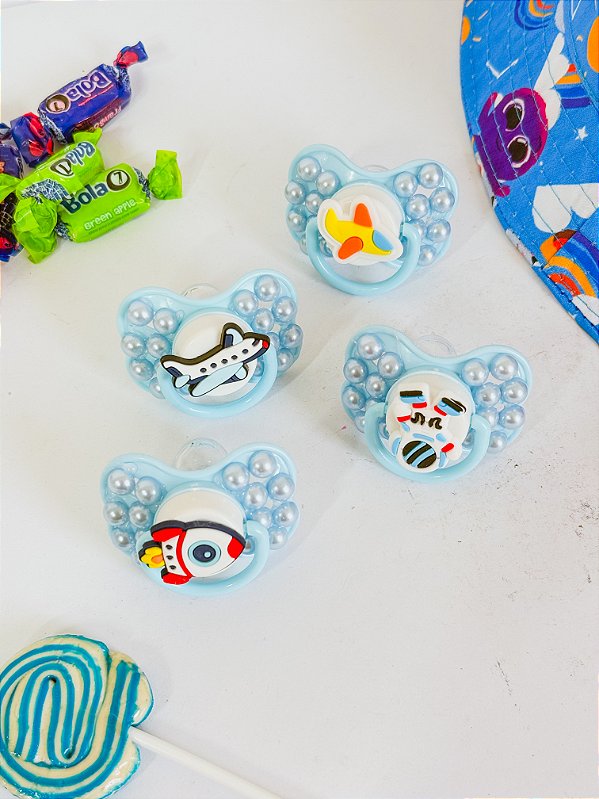 Chupeta azul claro para Erê menino personalizada