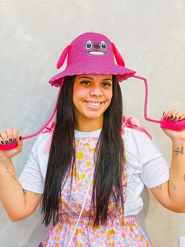 Chapéu Rosa com Orelhinhas Interativas para Erê
