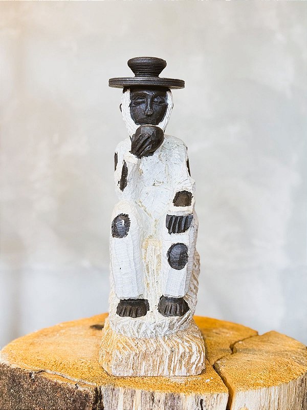 Imagem Preto Velho em pedra sabão - 25cm