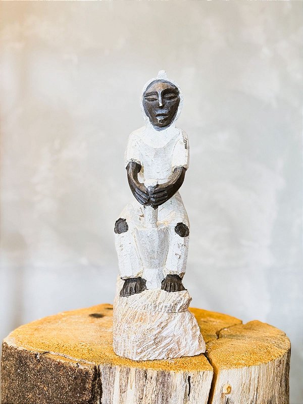 Imagem Preta Velha em pedra sabão - 25cm