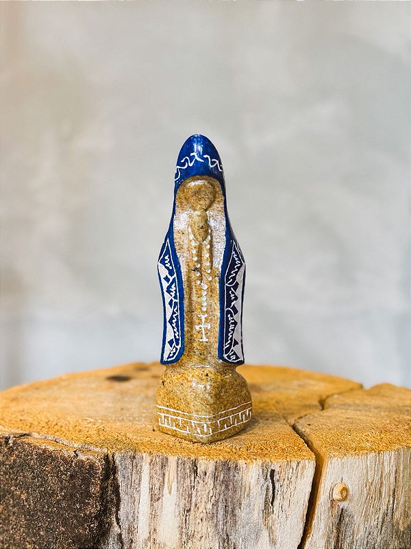 Imagem N. senhora da aparecida em pedra sabão M 15cm