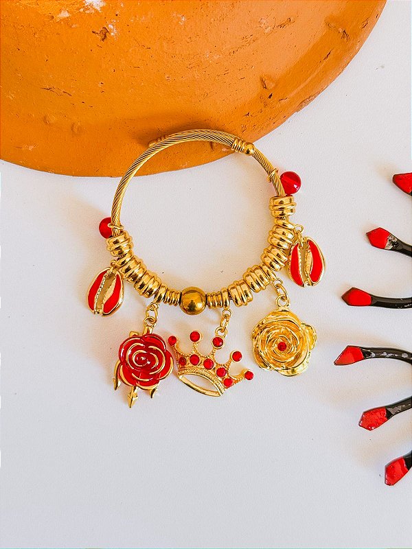 Pulseira bracelete para Pomba gira cravejada