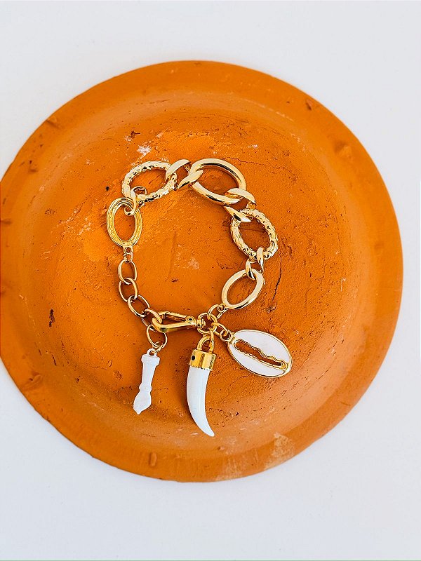 Pulseira bracelete para Iansã branca