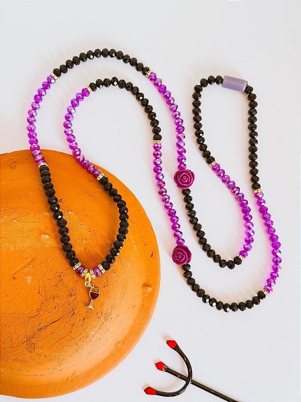 Guia de cristal exclusiva de Pomba gira preta e roxa