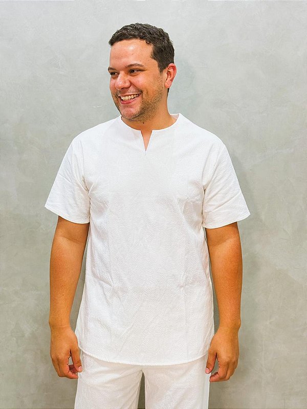 Conjunto de Jacquard branco off-white