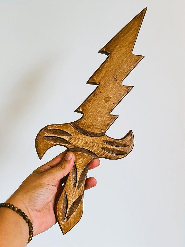 alfange raio Iansã de madeira em madeira