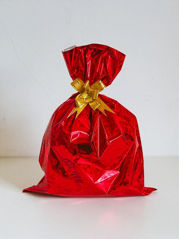 embalagem para presente - Saquinho + laço vermelho