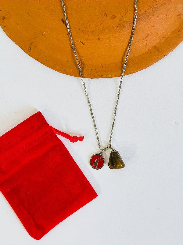 Corrente com Olho de tigre de Xangô - Unissex