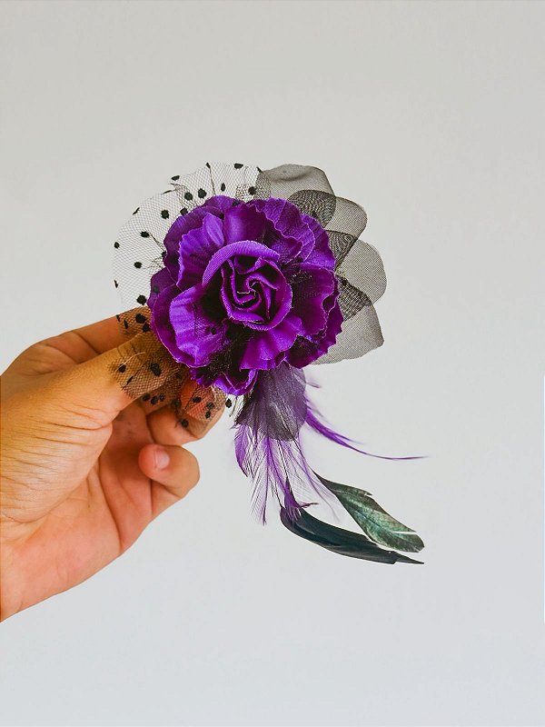 Rosa para cabelo luxo - roxa e preta