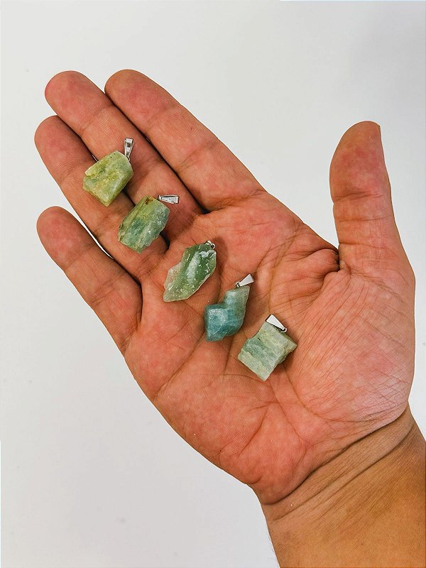 Pingente de Água marinha bruto - Sabedoria e Comunicação