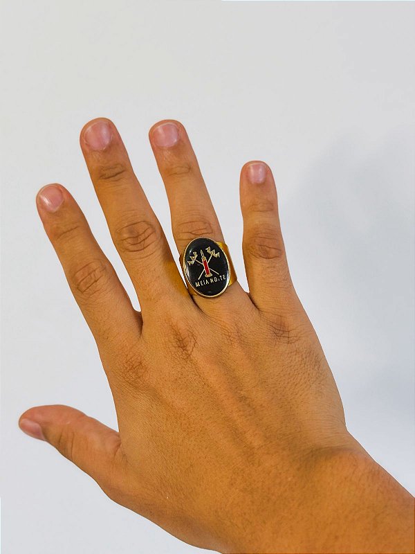 Anel Exu Meia Noite- oval Preto