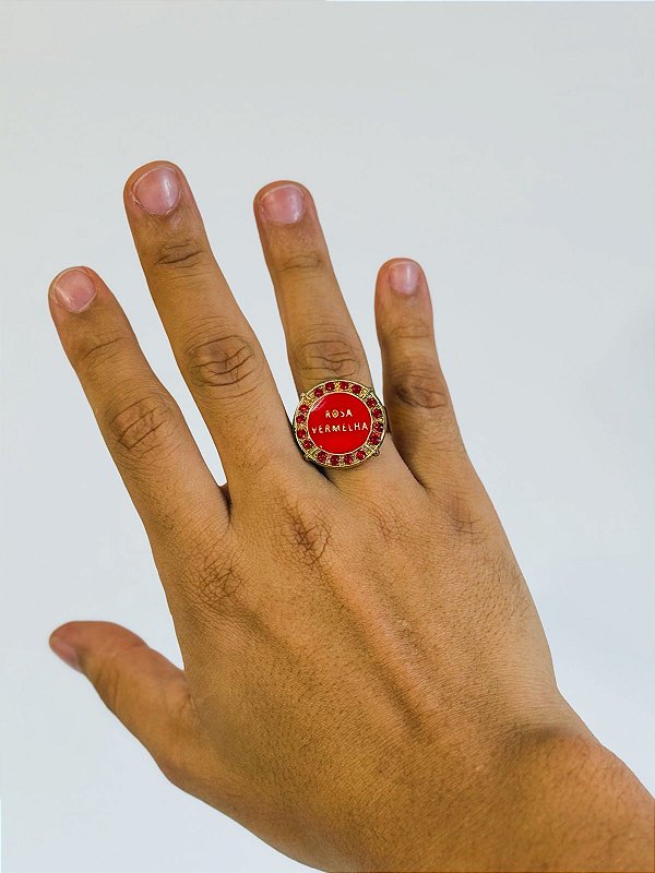 Anel Pombo gira - Rosa vermelha