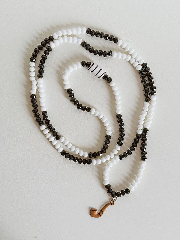 Guia de cristal de Preto Velho com Pingente