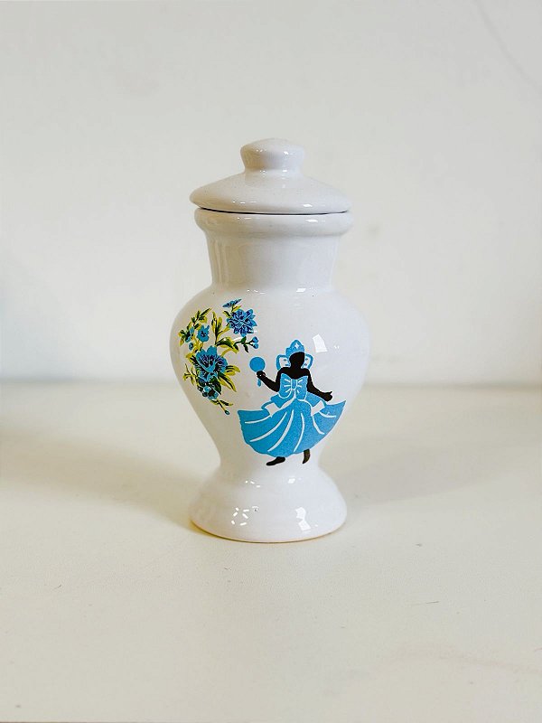 Quartinha de louça desenhada Iemanjá 15cm s/ asa