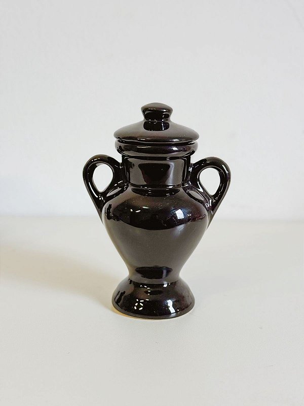 Quartinha de louça Preto 15cm c/ asa