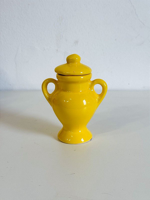 Mini Quartinha de louça Amarelo 10cm c/ asa