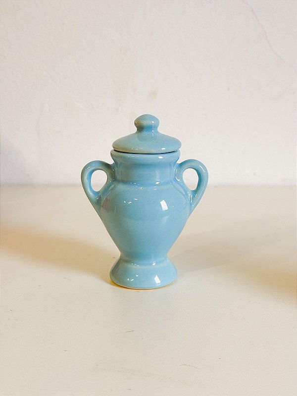 Mini Quartinha de louça Azul Claro 10cm c/ asa