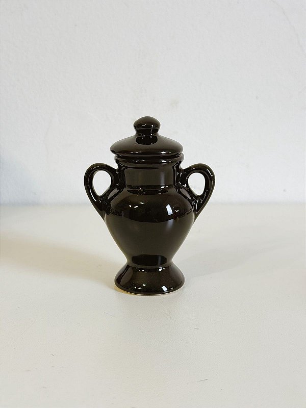 Mini Quartinha de louça Preto 10cm c/ asa