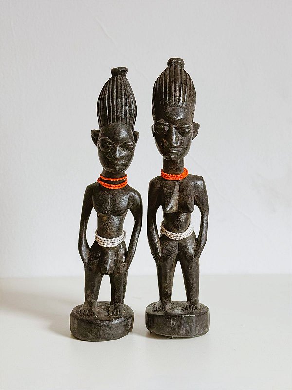 Imagem africana de madeira - Casal de Ibeji