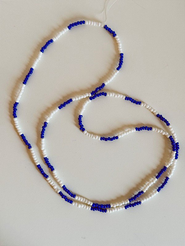 Guia de Miçangas - Azul escuro e branco