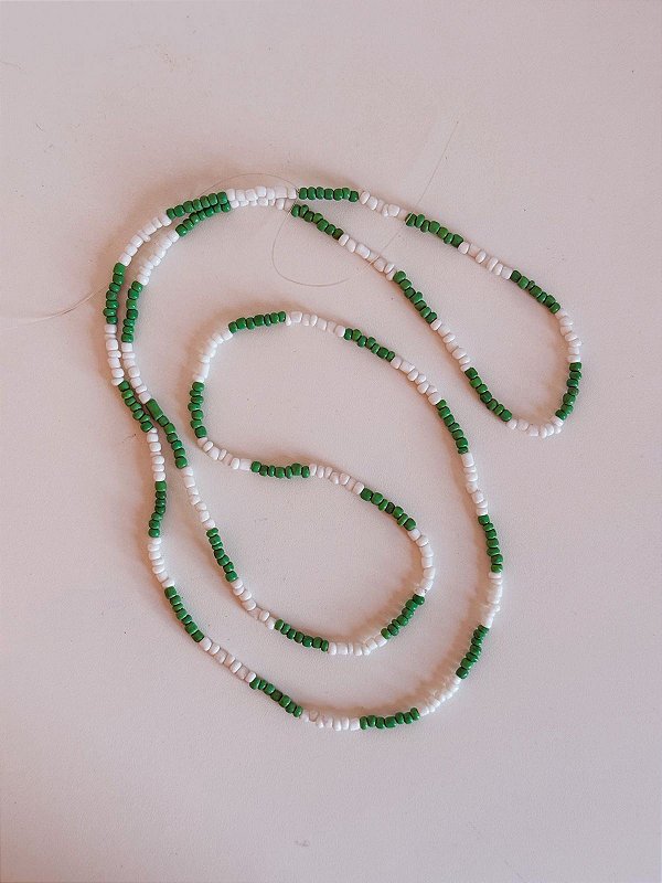 Guia de miçangas - Verde e branco
