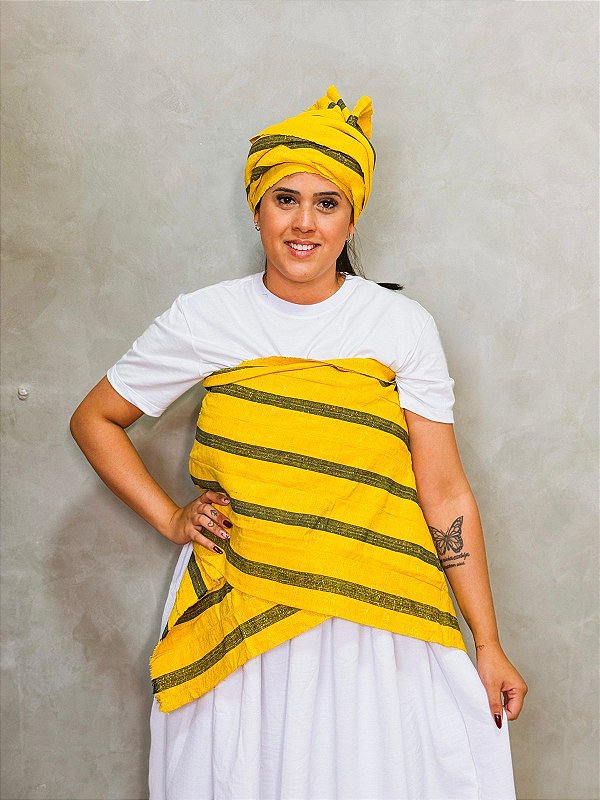 Conjunto Alaká / Ipele pano da costa e Ojá Amarelo