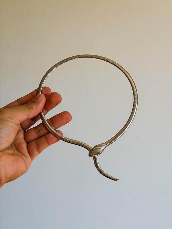 Colar de luxo Cobra Prateada