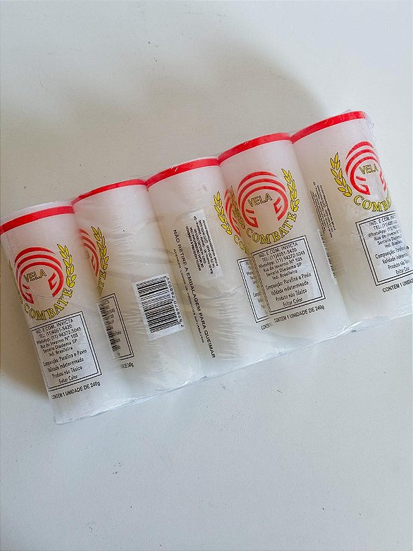 Pacote com 5 velas de 7 dias 240g