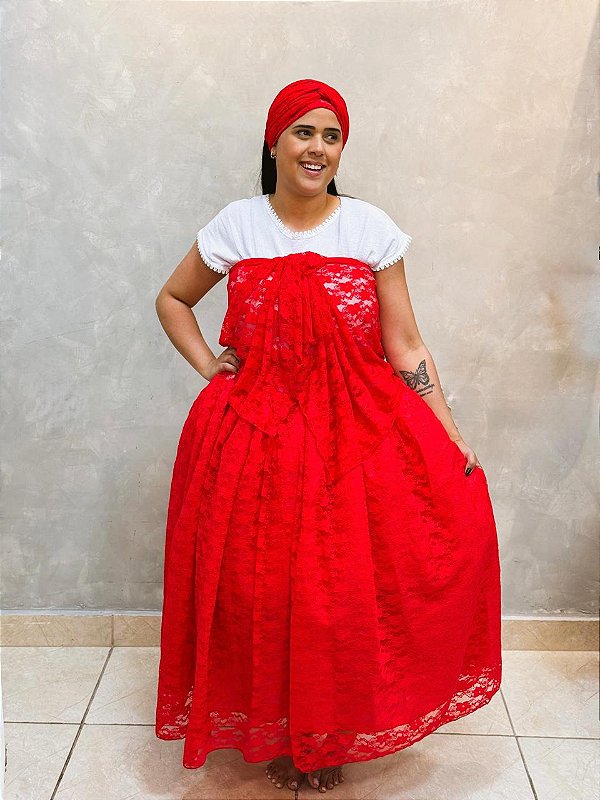 Conjunto de renda 3 Peças - Vermelho