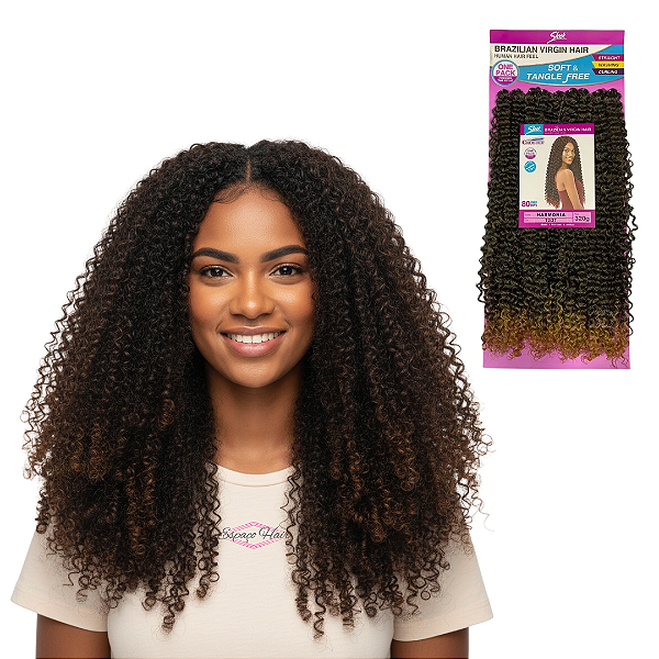 CABELO CACHEADO HARMONIA CROCHET BRAIDS - BIO FIBRA - BRAZILIAN VIRGIN HAIR 80CM