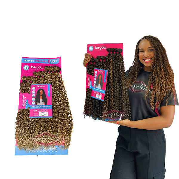 CABELO CACHEADO LACREI FIBRA DE COLAGENO BE YOU 70CM