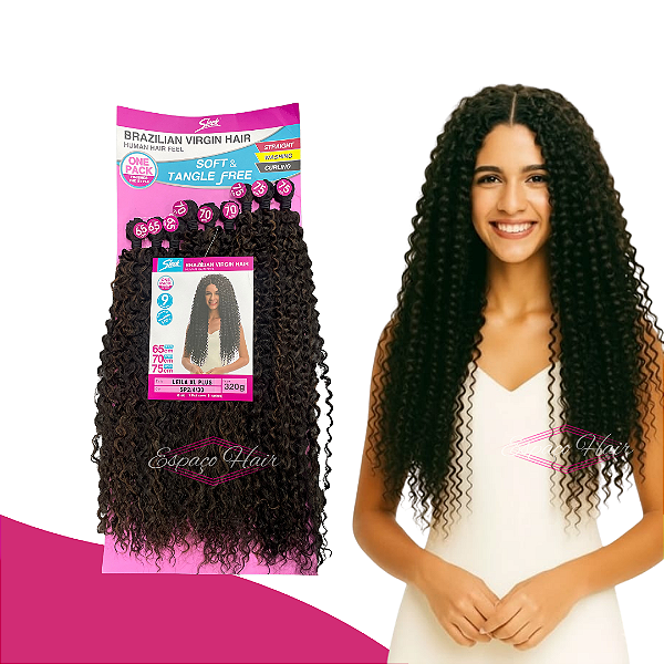 CABELO CACHEADO LEILA XL PLUS BIO FIBRA BRAZILIAN VIRGIN HAIR - ENTRELACE - SLEEK