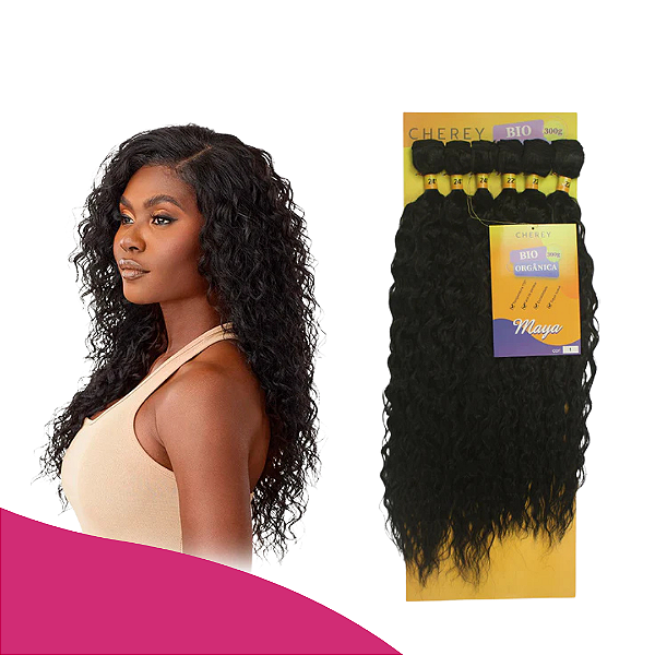 CABELO CACHEADO MAYA BIO ORGANICO CHEREY 70CM ENTRELACE